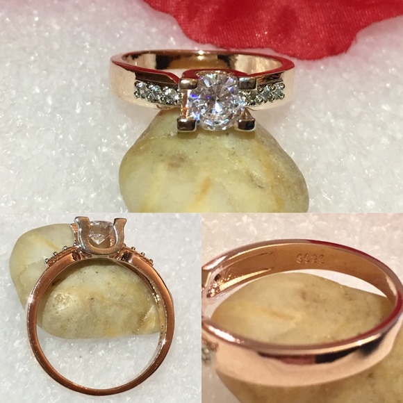 New Enticing Two Tone Floating White Sapphire Ring - Picture 3 of 3